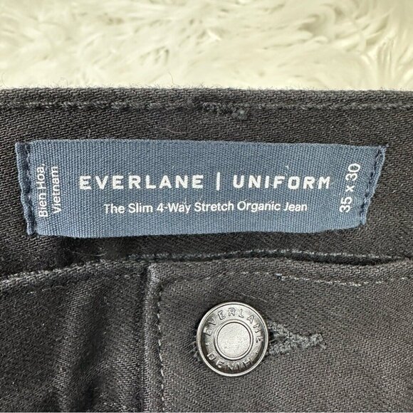 Everlane‎ Uniform Men’s Black The Slim 4-Way Stretch Organic Cotton Jean W35/L30 - Picture 5 of 11
